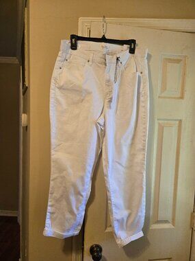 Nicole Miller 14 Soho High rise, skinny white jeans cropped, NWT